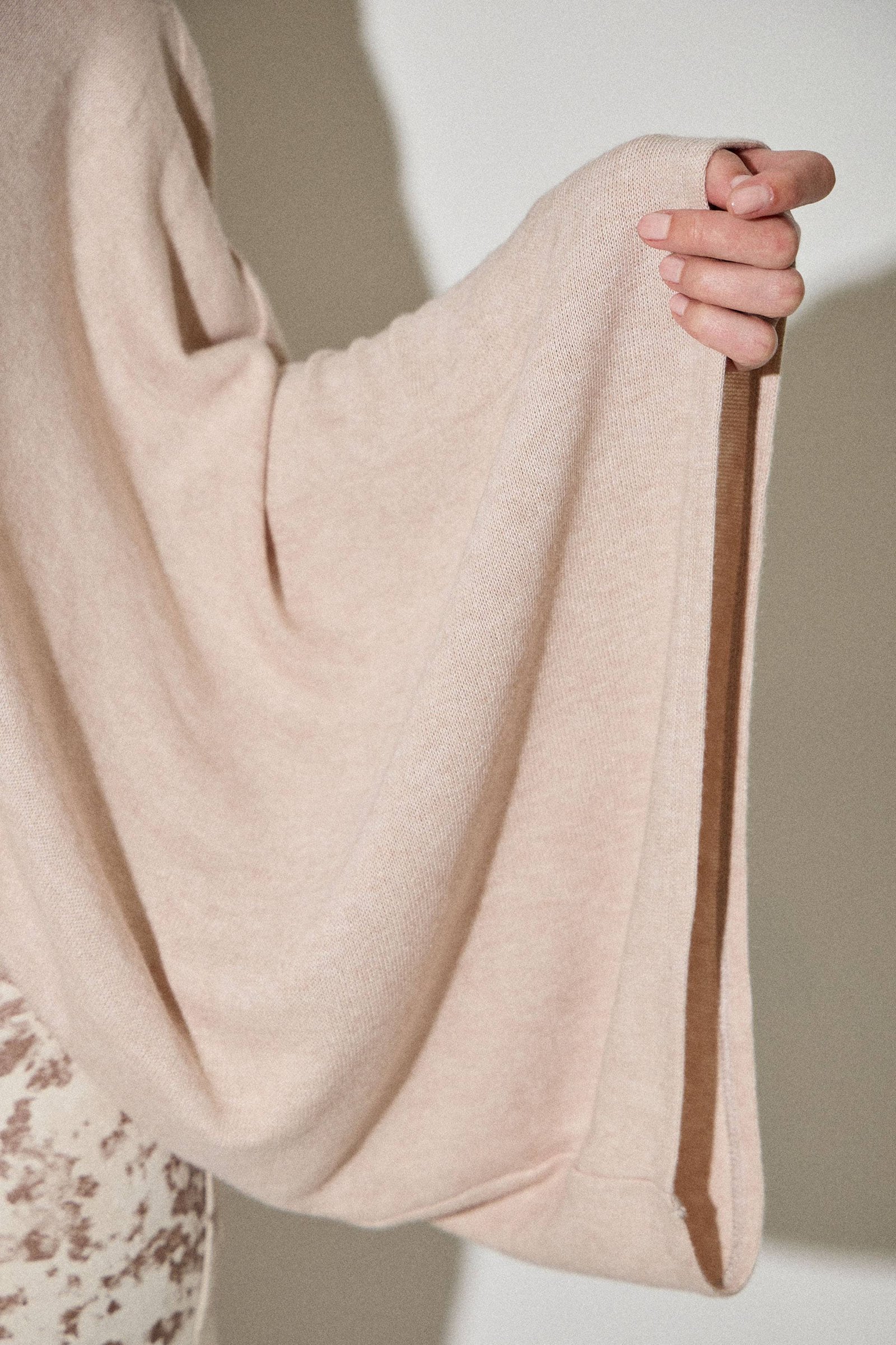 Woman wearing a chiffon blouse