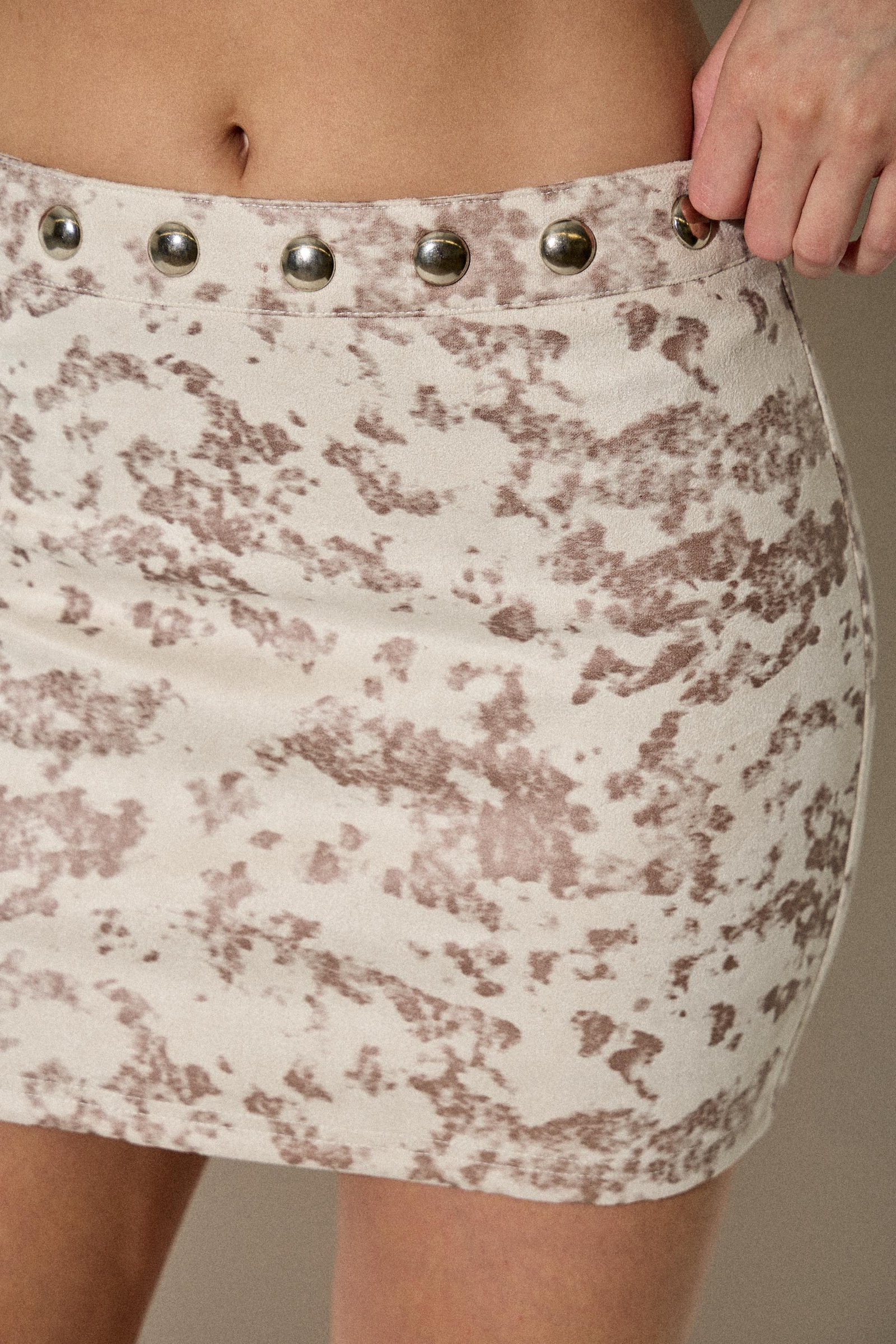 Suede Stud Mini Skirt