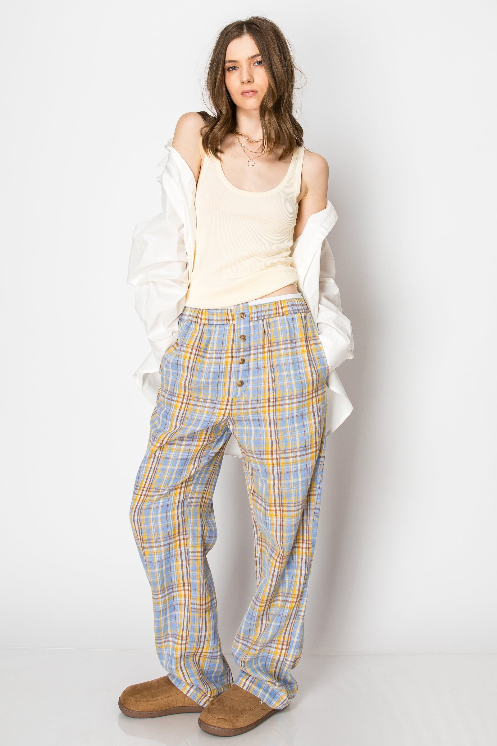 Flannel Plaid Pajama Boxer Wide Leg Lounge PANTS