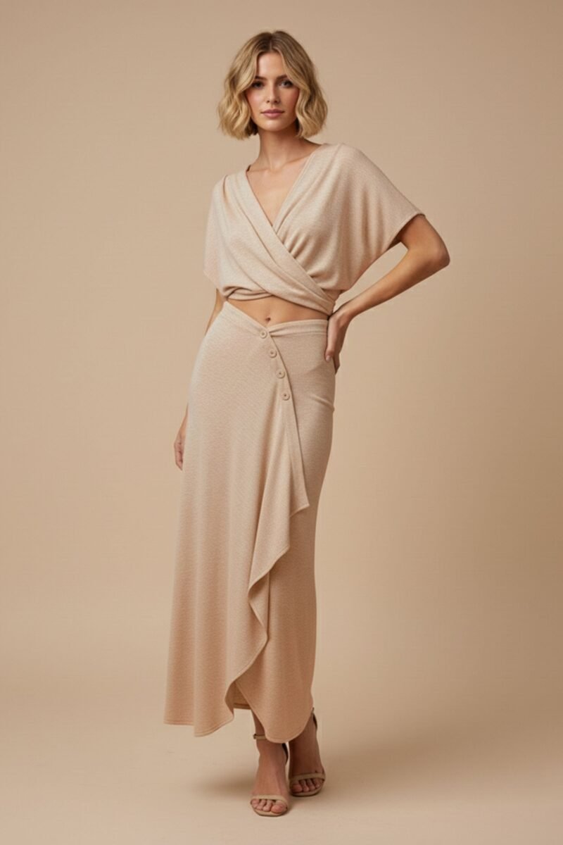 Wrap Skirt and Crop Top Set